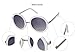 GAMT Retro Round Coating Vintage Oversized Polarized Sunglasses Round Mental Frame White