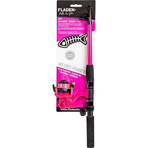 FLADEN Fishing - 1.65m Wilderness Tele Rod and Reel Pre-Spooled Starter Set 5-20g (Pink) - Lake & Light Coastal Use [12K-01510P]