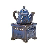 Dayanaprincess New Nice Unique Blue Teapot Stove Oil Warmer Oven Kettle Cute Modern Accent Durable Long Lasting Use Decor Ornament Display Tabletop