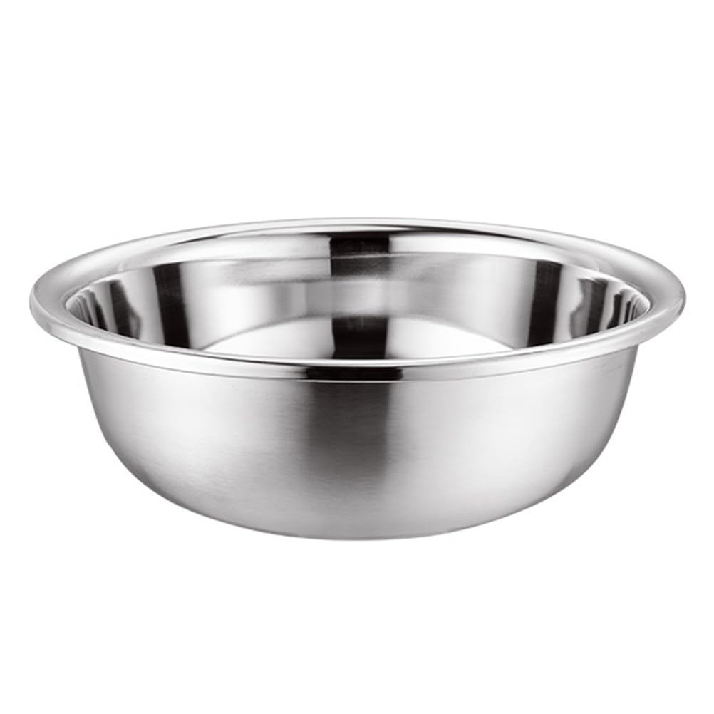 Uonlytech Stainless Steel Mixing Bowls 28cm Polished Mirror Heavy Duty Kitchen Bowls Flour Basin Vegetable Washing Prep Nesting Metal Bowl for Cooking Serving