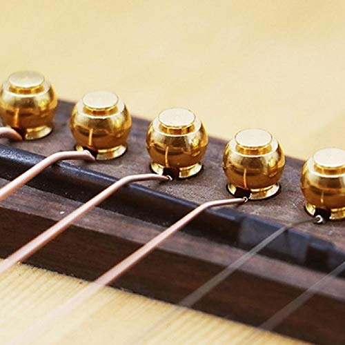 GOSONO 6pcs Acoustic Guitar String Bridge Pins Solid Copper Brass Endpin Replacement Parts Accessories with Pack