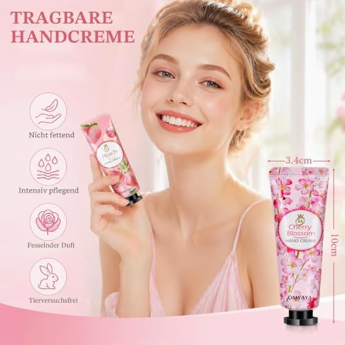 Handcreme Mini Handcreme Set 40 Stück,Kleine Geschenke für Frauen Mini Handcremes 10 Duft für Sehr Trockene Hände,Geschenkset für Kollegen Freundin Geburtstag Adventskalender Weihnachten Valentinstag
