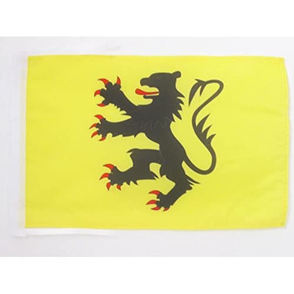 AZ FLAG - French Province of Flanders and Hainaut Flag - 18'' x 12'' - 100% Polyester County of Montbéliard - France Small Banner with Two Cords - Fade Resistant - Vivid Colors - 18x12 in - 45x30 Cm — image 1