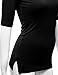 HASLRA Women's V-neck Sexy Top_95% Modal_Stretch Top (Black-S)
