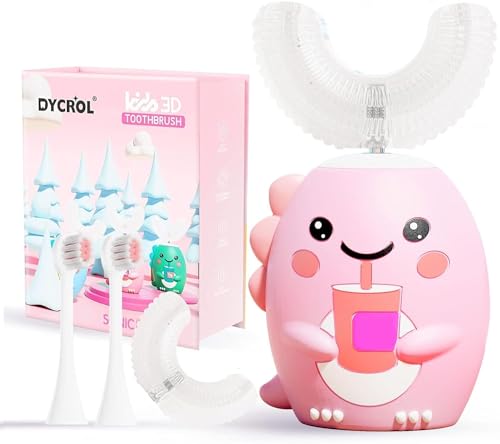 DYCROL Kids Dinosaur U-Shaped Electric Toothbrush