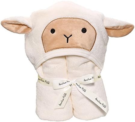 American Kiddo Premium (600 GSM) 40" x 28" Baby Hooded Towel &amp; Washcloth Set | Organic Bamboo 2.5x as Thick &amp; Soft | Baby Bath Towels with Hood for Newborn, Infant, Toddler, Boy, or Girl