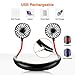BroElec Portable Fan Hand Free Small Personal Mini USB Fan 2000mAh Rechargeable Battery Operated Neck Fan 12H Working Hours 3 Speeds 360 Degree Adjustment Head for Office Travel Outdoor Camping(Black)