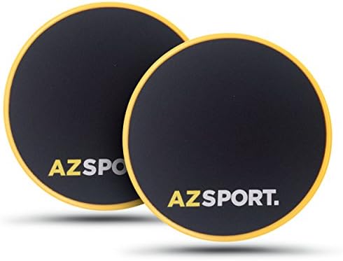 AZSPORT Gliding Discs, Dual Design for Carpet and Hardwood Floors, Versatile Workout Equipment for Home and Gym Use, 1 Pair, Yellow
