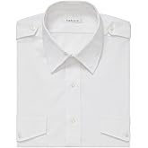 Van Heusen Mens Dress Shirts Short Sleeve Aviator Shirt Solid Spread Collar