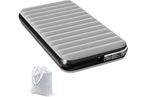 Ezyrest Twin Air Mattress Camping 9 Inch High Air Mattress Camping without Air Pump for Outdoor Use Gray and Black