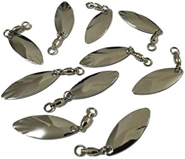Pranadesign 釣り ウィローリーフ ブレード 10個セット Diy スピナー ルアー メタルジグ バイブレーション フロッグ ハード ソフト ワーム ルアーチューニング