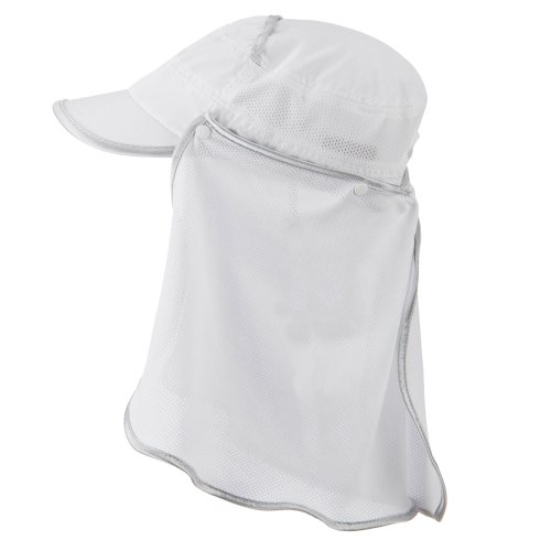 UV 50+ Talson Removable Flap Fidel Cap - White OSFM