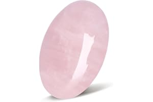 LEEHON Rose Quartz Natural Polished Palm Stone,2.3"Pocket Gemstones Calming Effects Energy Balancing Anxiety Relief, Idear Gift Thumb Worry Stone,1PC Healing Crystals