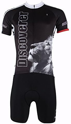 Ilpaladino Men's Black Cycling Jerseys Short Sleeve Set for Outdoor Sports Cycling Jerseys Size M