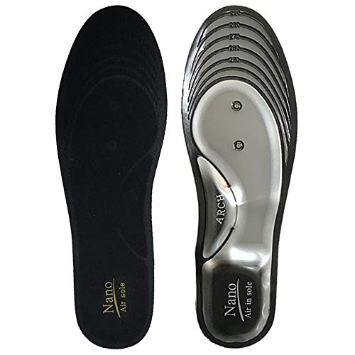 [NANOSOL] Air Cushion Foot Health Arch Support Foot Massage : Dark Grey [Women Size (US 5-8)] / Functional Shoe Insole