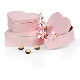 UNIKPACKAGING Set of 3, Heart Shaped Flower/Gift Boxes (Pink)