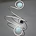 Q&Q Fashion Silver Plated Egypt Cleopatra Turkey Double Blue Stone Swirl Spiral Dancer Upper Arm Cuff Armlet Armband Bangle Dia. 6.8cm(2.67