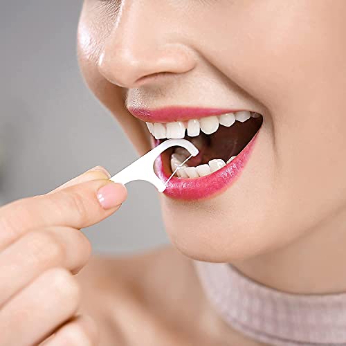 Dental Floss Picks,Holy Rose Flossers Dispenser White,Adults Floss