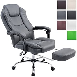 CLP Silla De Oficina Castle En Cuero PU I Silla Ejecutiva Reposapiés