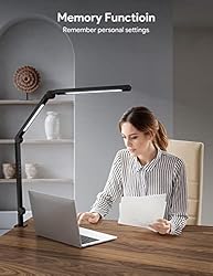 LED Desk Lamp with Clamp, Dual Light Desk Lamp for