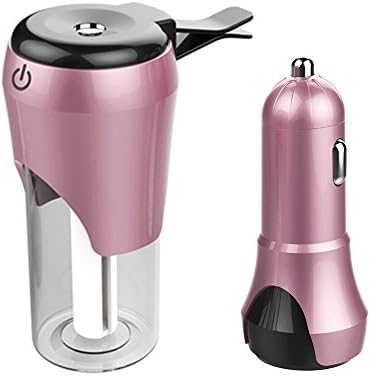 Car Humidifier Mfeel 50ML Essential Oil Diffuser,Cool Mist Aroma Diffuser With Usb Car Charger For Cell Phone,Car Mini Aromatherapy Air Humidifier With Power-Off Protection Function - Pink