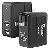 i-Blason 2 Port USB Travel Wall Charger 20W with Smart Charge Technology for iPhone 6/6S/5S/5, iPad, Samsung Galaxy S6 / S6 Edge, Nexus 6, HTC M9, Motorola, LG (2 Ports)