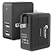 i-Blason 2 Port USB Travel Wall Charger 20W with Smart Charge Technology for iPhone 6/6S/5S/5, iPad, Samsung Galaxy S6 / S6 Edge, Nexus 6, HTC M9, Motorola, LG (2 Ports)