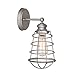 Design House 519702 Ajax Industrial Modern 1-Light Indoor Wall Light with Wire Metal Cage for Bathroom Hallway Foyer Kitchen, Galvanized Finish
