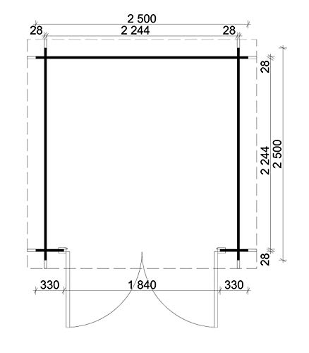 Alpholz Gartenhaus Bremen A aus Massiv-Holz | Gerätehaus mit 28 mm Wandstärke | Garten Holzhaus mit Imprägnierung (pinie… – Bild 3