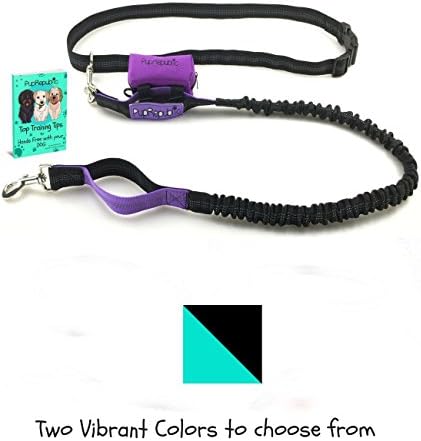 PupRepublic Hands Free Dog Running Leash with FREE Poop Bag Holder for Walking Jogging Hiking FREE EBook by Top Trainer Reflective 4ft-5ft Bungee 27-48 inch Waist 100% Guarantee