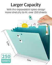 Sooez Cute Folders, 5 Pocket Expanding File Folder