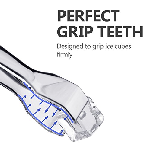 image for TRUSBER 2 Packs Ice Tongs for Ice Bucket, Stainless Steel Food Serving