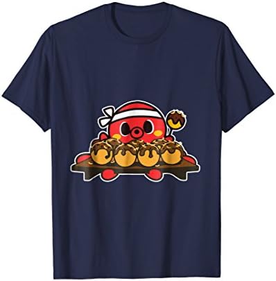 Mens Octopus Cooking Japanese Takoyaki T-shirt XL Navy