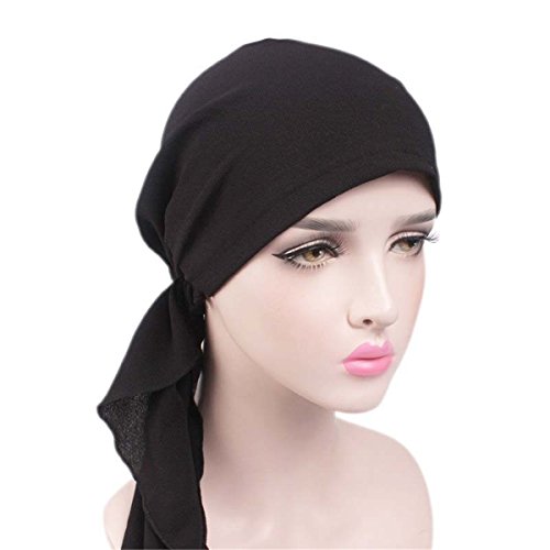 Qhome Womens Head Scarf Chemo Hat Turban Pre-Tied Headwear Bandana Tichel for Cancer