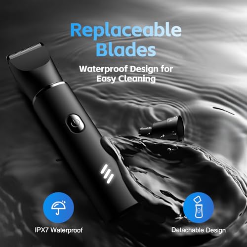 Body Trimmer for Men, 2-in-1 Body Groomer & Nose Hair Trimmer, Waterproof Mens Grooming Kit with Ceramic Blade Heads, Sensitive Combs for Chest, Legs, Armpits & Nose, Wet & Dry Use, Travel Lock