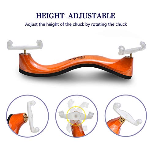 Violin Shoulder Rest for 3/4 and 4/4 Size, Healemo Shoulder Rest for Violin, Perfect for Beginners and Professionals