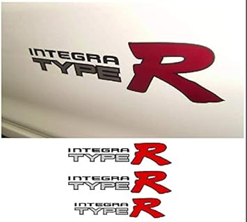 Amazon Com Snstyling Com Decals 3 Pcs Set For Honda Acura Integra Type R 200mm 175mm Black Silver Red Automotive