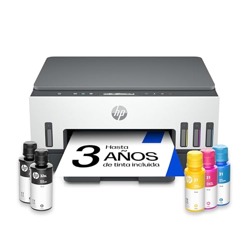 Smart Tank 7005 28B54A - Impresora A4 Multifunción con Deposito de Tinta Recargable, Impresión a Color, Escaner, Copiadora, Wi-Fi, Smart App, Blanca y Gris Oscuro