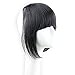 Deewin Brazilian Human Hair Clip-in Hair Bang Fringe Short Straight Hair Extension for Black Women 6-8inch (natural color)