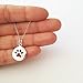 FLYINGTUTU Sterling Silver Round Cut Out Paw Print Pendant Necklace 18