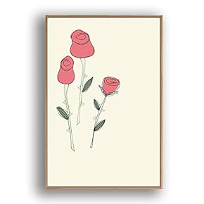 Framed Canvas Wall Art Beautiful Flowers in Grid Giclee Print Gallery Wrap Modern Home Prints Ready to Hang - 16x24 inches
