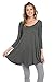 Frumos Womens Tunic Tops For Leggings V-Neck Top SA-Charcoal 3X-Large