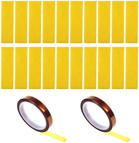 20PCS 3D Printer Heating Block Cotton with 2PCS Kapton Tape Hotend Nozzle Heat Insulation Cotton for Ultimaker/Makerbot/Creality CR-10