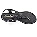 DREAM PAIRS SPPARKLY Women's Elastic Strappy String Thong Ankle Strap Summer Gladiator Sandals BLACK SIZE 7