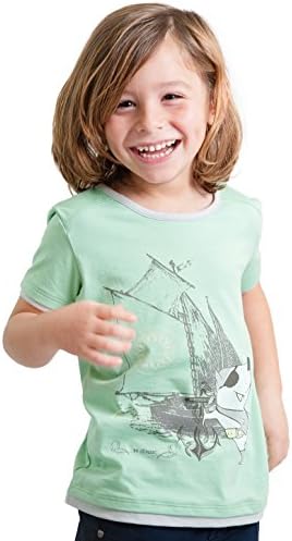 Dakomoda Toddler Boy's Pima Cotton Green Pirate Dog Graphic Print Tee Nautical Tshirt 3T