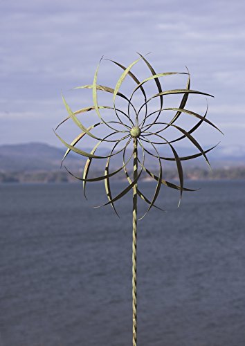 Ancient Graffiti AG-87108 Copper/Verdigris Pinwheel Staked Spinner, 22"x75", 22 by 75"