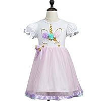 Glitter Unicorn Dress for Girls Dress Up Clothes Unicorn Birthday Outfit for Little Girls 2T 3T 4T 5T 6T