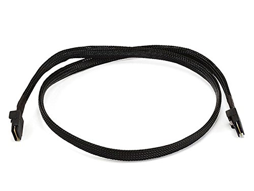 Monoprice 1m 30AWG Internal Mini SAS 36-Pin SFF-8087 Male to Mini SAS 36-Pin SFF-8087 Male Cable - Black (108189)