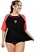 SOCIALA Womens Plus Size Swim Shirt Sun Protection Rash Guard Swimsuit 2X Black