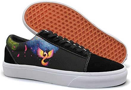 HMAG Girls Skate Shoes Jogging Shoes Watercolor Fire Fhoenix Nirvana Lightweight Sneaker For Casual Outfits
